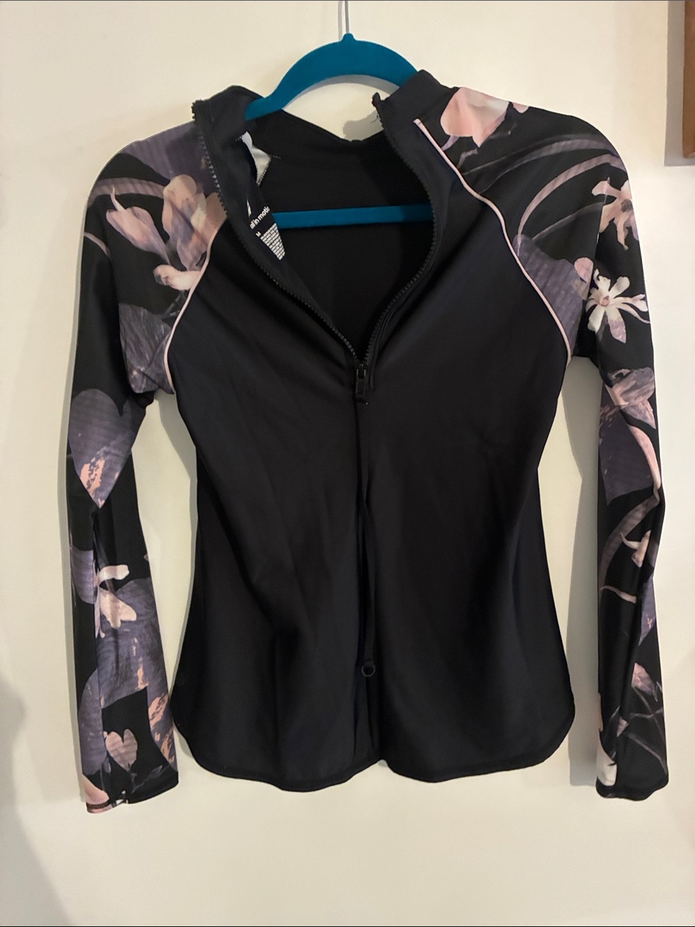 all in motion Black Jacket with Pink Floral-Print Sleeves